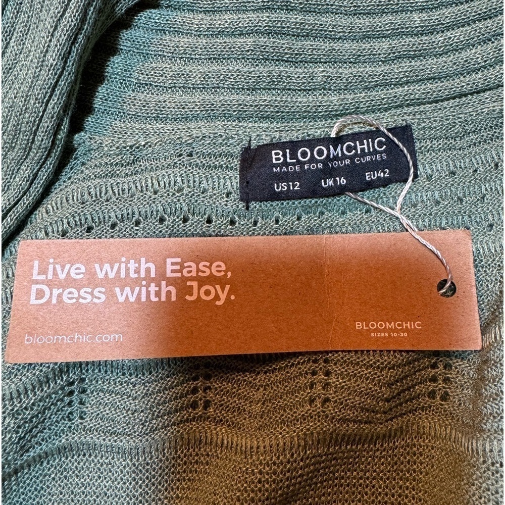 Bloomchic Open Front Sweater Vest sz. 12 - Picture 6 of 8